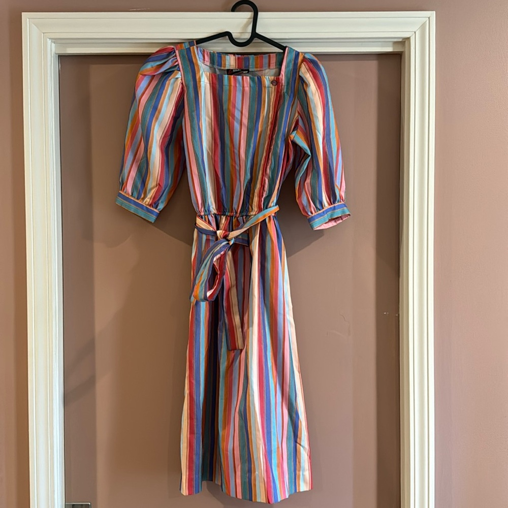 Colorful Stripes Secretary Dress